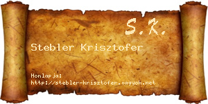 Stebler Krisztofer névjegykártya