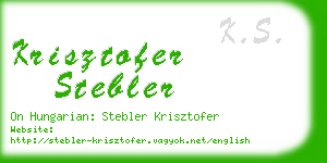krisztofer stebler business card